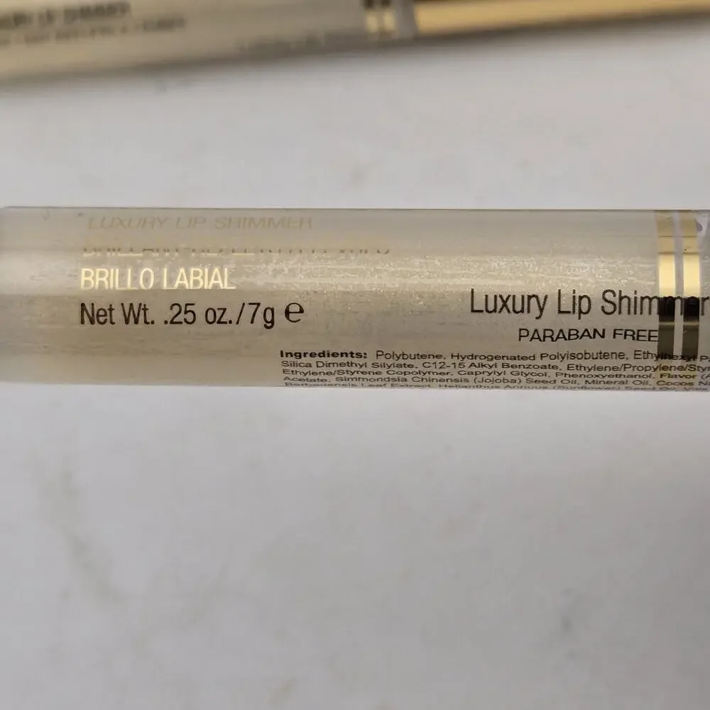 IMAN Luxury Lip Shimmer Lip Gloss CRYSTAL Set Of 2 New Sealed .25 oz / 7g